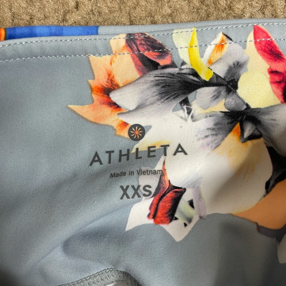 Athleta baby blue floral high rise leggings - Picture 2 of 6